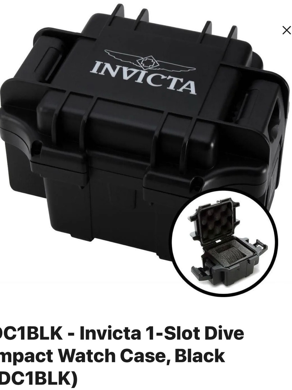 Invicta Black Protective 1-Slot Watch Case